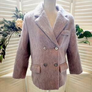 LXLILIUM PURPLE FUZZY THICK QUILTED COAT MED